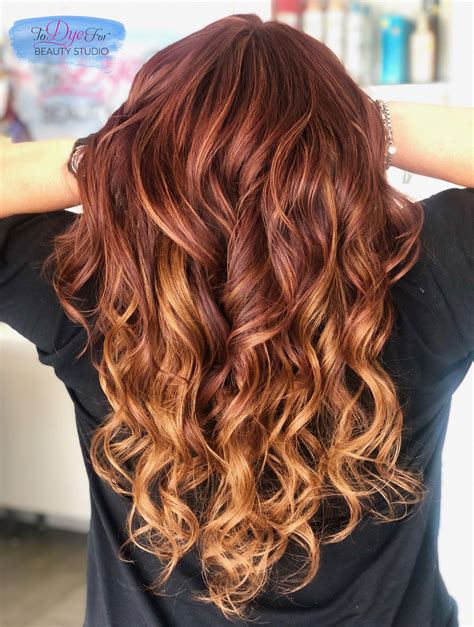 balayage on copper hair|More.